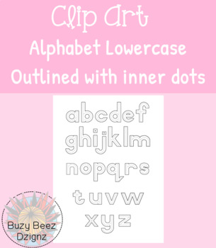 Preview of Clip Art_Alphabet Lowercase_Outlined with Inner Tracing Dots_South Africa