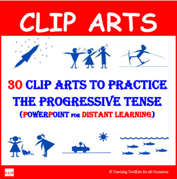 Preview of Clip Arts to Practice the Progressive Tense