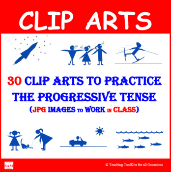 Preview of Clip Arts to Practice the Progressive Tense