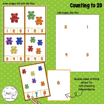 Counting Bears 1-20 - Clip Cards by Sharon Oliver | TpT