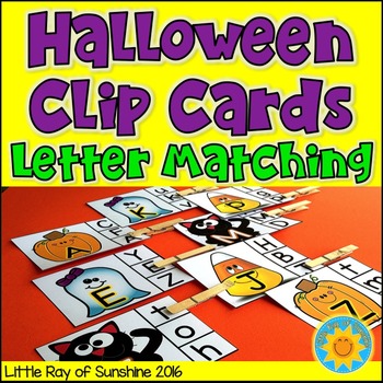Clip Cards: Letter Matching-Halloween Edition by Little Ray of Sunshine
