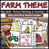 Farm-themed Clip Cards for Visual Discrimination and Cardinality