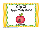Clip It Tally Marks - Math Center with Apples Theme