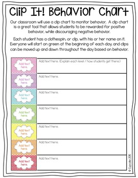 Clip It! EDITABLE Behavior Chart! by A Cupcake for the Teacher | TpT