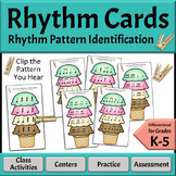 Elementary Music Rhythm Pattern Identification Clip Cards 