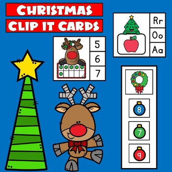 Preview of Clip It Task Cards | Christmas Theme