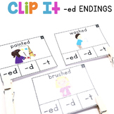 Clip It "ed" Endings - 1st Grade Literacy Centers - July