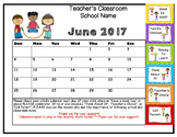 Behavior Clip Up Chart Calendar 2016-17 - Stick Kids