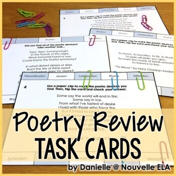 Figurative Language and Poetic Devices Task Cards