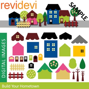 Preview of Clip art Build your hometown (DIY house) clipart