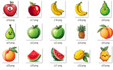 Clip art : Fruits apple banana pear pineapple watermelon k