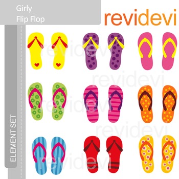Summer clip art - Girly Flip Flop by revidevi | Teachers Pay Teachers