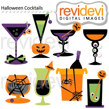 Preview of Clip art Halloween drink glasses