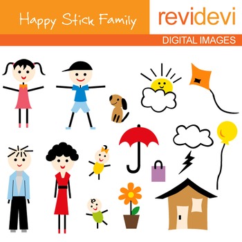 happy stick figure family