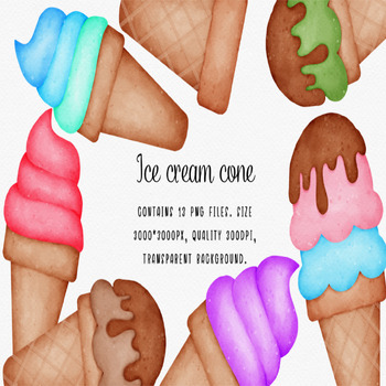 Preview of Clip art : Ice Cream Cone Set