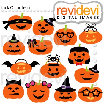 Preview of Clip art Jack O Lantern (halloween pumpkins cliparts) teacher resource, 08119