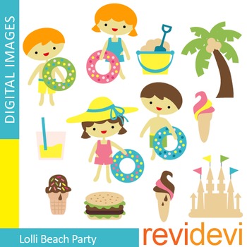 Clip Art Lolli Beach Party Summer Graphic Clipart 07323