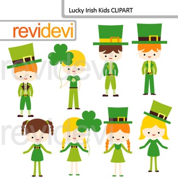 Preview of Clip art St. Patrick's Day / Lucky Irish Kids Cliparts