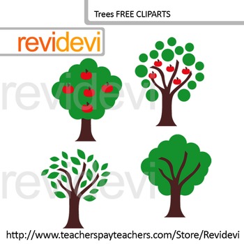 Preview of Clip art Trees (go green, apple tree, earth day) free clipart for teachers
