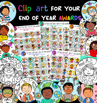 Preview of Clip art for your end of year awards- BUNDLE- 200 graphics!