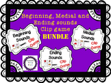 Clip game BUNDLE! Beginning, Medial, Ending Sounds games i