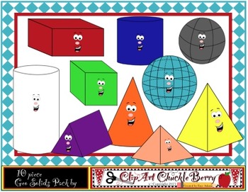 Preview of ClipArt ChuckleBerry's Free 20 Piece Geo Solids Bundle