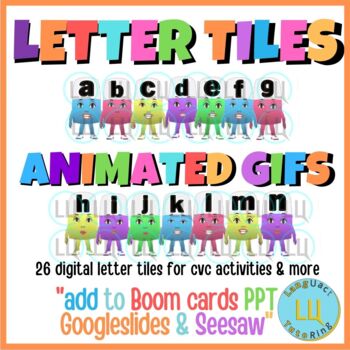 Preview of Clipart ANIMATED GIFS | LETTER TILES | ELA | Distance learning
