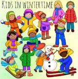 Clipart: Active kids in winter