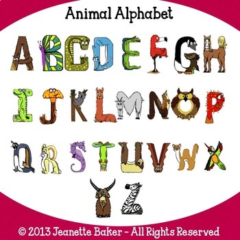 Animal Letters & Numbers Clip Art Bundle by Jeanette Baker | TpT