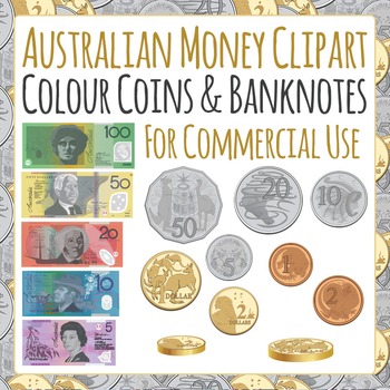 Preview of Australian Money Coins & Banknotes / Currency Clip Art / Cllipart Commercial Use