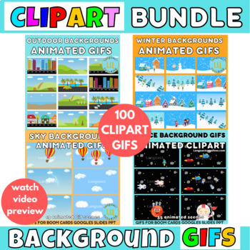 Preview of Clipart Backgrounds for Boom Cards and Google slides Bundle