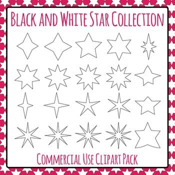 Stars 2d Shapes Simple Outlines Templates Black And White Clip Art Clipart