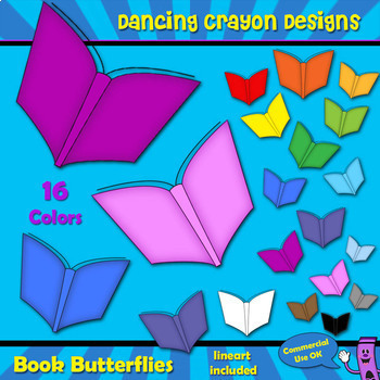 Preview of Butterfly Book Clip Art for Teachers