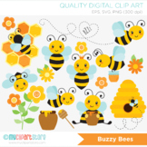 Buzzy Bumble Bee Clipart, Honey Bees, Spring, gardening