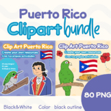 Clipart Bundle Puerto Rico landmarks, significant figures,