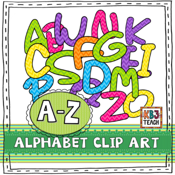 Alphabet Letters Clipart: Chevron Multi-Colored Set (Uppercase A-Z) by ...