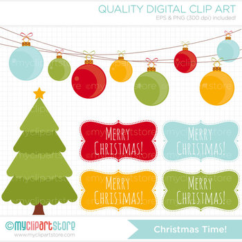 Preview of Clipart - Christmas Time / Frames and decorations