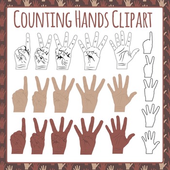Preview of Counting Fingers Hands 1-5 Math Anatomy Clip Art / Clipart Commercial Use