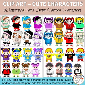 Preview of Kids Clipart 1, Children Clipart, Vector Characters, Vector Kids, Teacher Clipar
