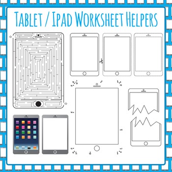 ipad digital tablet worksheet helper activity templates maze clipart