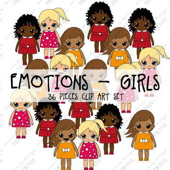 Preview of Clipart Girls - Feelings and Emotions