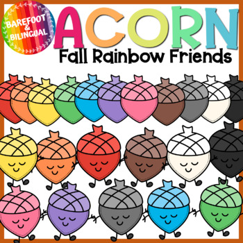 Preview of Rainbow Acorn Clipart | Fall Clipart