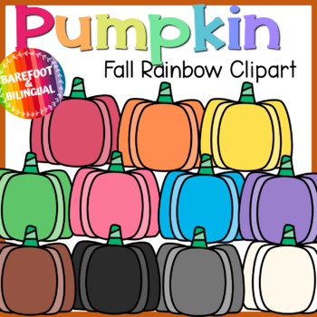 Preview of Rainbow Pumpkin Clipart | Fall Clipart