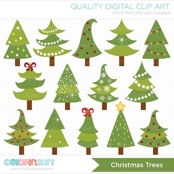 Preview of Clipart - Funky Christmas Trees