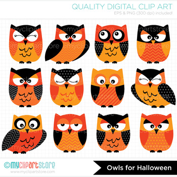 halloween owl clip art black and white