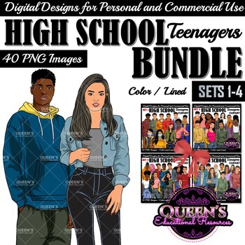 Preview of High School Teenagers Clipart, Teenagers Clipart, Teen Clipart BUNDLE