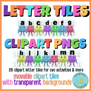 Preview of Clipart LETTER TILES | ELA | Distance learning