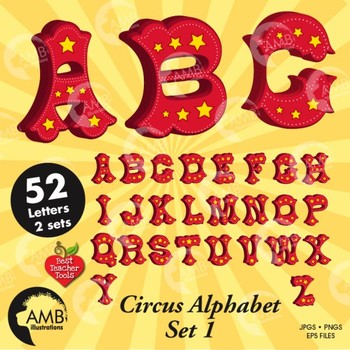 Preview of Circus Letters, Carnival Alphabet Clipart, { Best Teacher Tools} AMB-1161