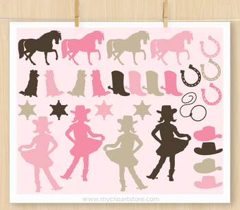 Download Little Cowgirl Clipart Silhouettes, wild west, western by ...