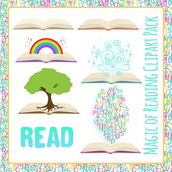 Books! Magic of Reading - Coming Out of Books Clip Art Pack for ...